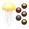 Jellyfish-shaped floating light bulb