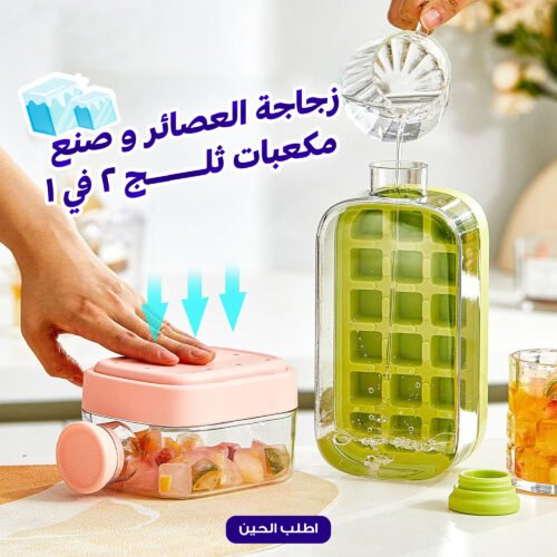 2-in-1 Juice Bottle & Ice Cube Make