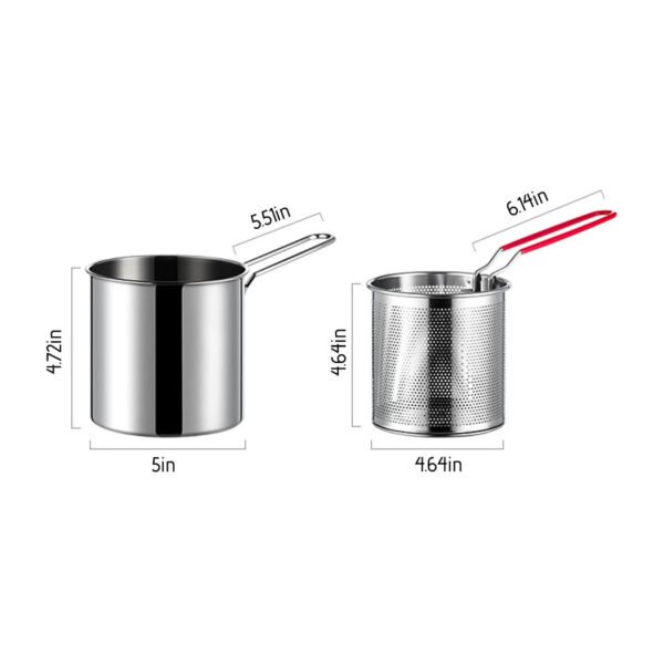 Deep frying pan from Saltlas with basket and oil strainer